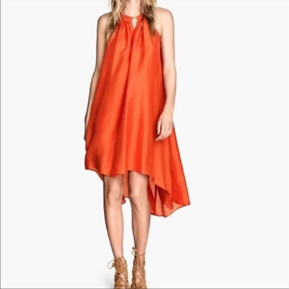 H&M conscience collection orange halter dress